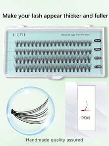 1 Box 80pcs Natural Faux Mink Eyelashes, 4 Rows, Suitable For Daily Wear And Partieslash Clusters,Eyelash Clusters,Individual Eyelashes,Lashes,Fake Lashes - Black - View 8
