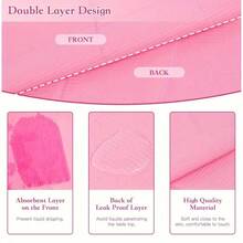 50/20包粉色一次性美甲桌布、防水纹身围裙、卸甲抛光防尘罩、无香托盘盖、纹身用品清洁垫 - 粉色 - 查看 6