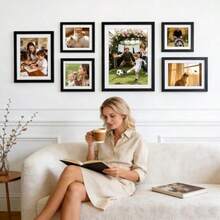 8x10 Picture Frame Set Of 3 Display Pictures 5x7 Wit Mat Or 8x10 Wiut Mat Poto Fr   Mounting Or Table Top Display Black - Black - View 5