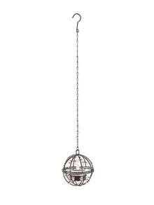 1/2pcs Solar Hanging Lantern Lights, Solar Powered, Outdoor Waterproof Iron Rust Bird Cage Candle Holder With Flickering Solar Tea Lights, Rechargeable Lantern Lights For Backyard, Patio, Garden, Fence, Tree Decor - Beaded Spheres - View 14