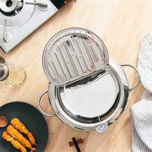 1件套日式温控不锈钢深炸锅电磁炉燃气火锅日式天妇罗多功能汤锅野餐炊具及配件 - 奶油鍋 - 查看 7