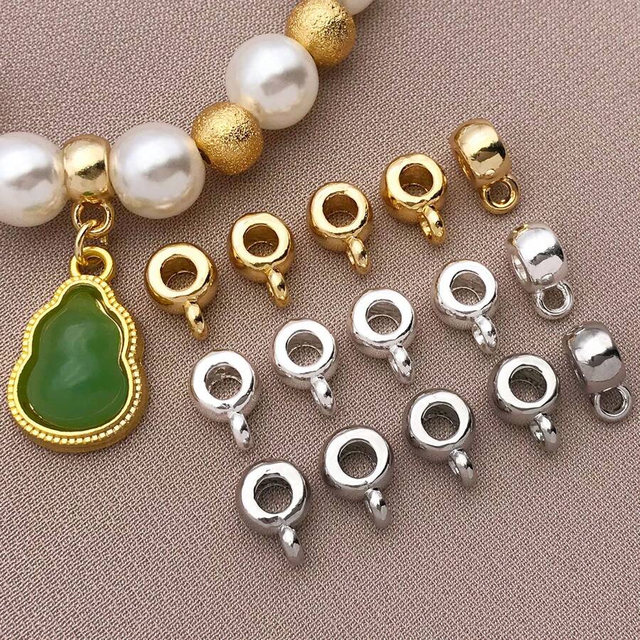 Bộ 10 khóa cài nối bằng đồng mạ vàng 18K và bạch kim bạc dày dặn, kích thước 8x6x3.5mm, kiểu dáng tối giản thanh lịch, thích hợp cho đám cưới và tiệc tùng.