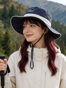 1pc Women Casual Polyester Bucket Hat, Versatile For Daily And Outdoor Use,Summer,Beach - Multicolor - View 1