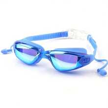 Electroplated Swimming Goggles, Waterproof Anti-Fog Anti-UV Large Frame Swimming Goggles With Nose Clip And Ear Plugs - A - View 7