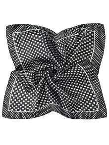 1 pieza Pañuelo/Bandana de mujer casual con estampado de lunares franceses, 50cm de ancho, adecuado para uso diario, trabajo, playa - Negro - Ver 3