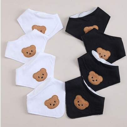 8 piezas de baberos para bebé, suaves y absorbentes con broches ajustables en forma de triángulo