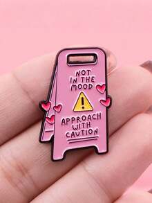 1 pieza Broche de corazón rosa con cita de estilo callejero lindo - Insignia encantadora para mochila y accesorios de vestir - Pasador para ropa, bolso, mochila, accesorios escolares, oficina, camisas, chaquetas, joyería - Multicolor - Ver 2