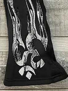 Men's Wide Leg Sweatpants Baggy Flared Sweatpants Y2K Letter Graphic Drawstring Waist Joggers Pants Streetwear - Black - View 7