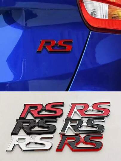 3D Car Letters Logo RS Badge Rear Trunk Sticker Fender Side Emblem For Civic City Fit Shuttle Jazz Car Accessories