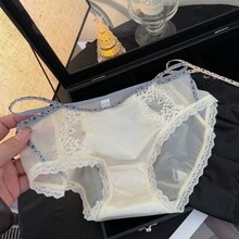 Sweet And Charming~ Versatile And Alluring, These Girly Panties Are A Blend Of Pure Desire And Lightness, Featuring Lace, Pearlescent Details, And A Sexy Pure Cotton Crotch Triangle Design - 粉色 - 查看 2