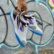 Men's Max 300 Y-1 Futsal Shoe, Stitched, Simple, Basic, Textured Microfiber Leather - 藍白色 - 查看 3