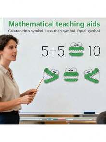 3片装小学数学教具磁性贴纸黑板墙贴磁吸式算术互动教学工具计算工具课堂互动游戏教具大于数小于数等于数比率教具磁性教具小学课堂教学认知早期教学工具儿童早期教育贴纸 - 彩色 - 查看 1