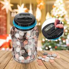 Digital Cash Counting Can: 800+Coin Capacity, Perfect Children's Piggy Bank, Electronic Counting Piggy Bank, Anti Drop Transparent, Halloween/Thanksgiving/Christmas Gift - Multicolor - View 1