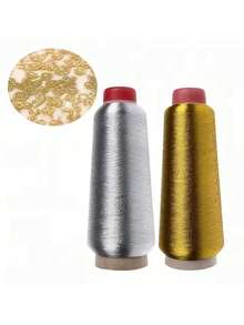 Gold & Silver Cross Stitch Embroidery Thread, Metallic Sewing Accessories - Multicolor - View 3