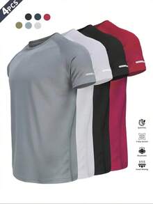 Camiseta Deportiva para Hombre con Diseño Reflectante, Transpirable Secado Rápido, Manga Corta para Gimnasio [2026 Nuevo] - multicolor5 - Ver 12