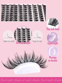 144pcs Lashes Book, C-Curling, Large Quantity, Best Quality With Lowest Price, New DIY Eyelashes, Fluffy Soft, 3D Mink False Eyelashes, Fake Lashes, Makeup, Extension Eye Lashes, Short Eyelashes, DIY Eyelashes, Light Eyelashes, Extensions False Lashes DIY At Home - Multicolor - View 8