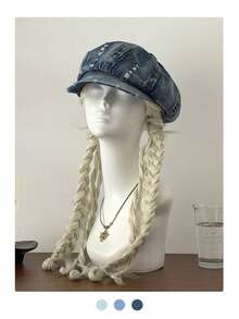 复古牛仔报童帽，贝雷帽，大号八角帽，设计师款，百搭，修脸，艺术家帽，水洗做旧报童帽，休闲装，文艺风，小众复古做旧报童帽 - 彩色 - 查看 12