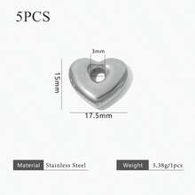 5-Piece 304 Stainless Steel 18K Gold-Plated Multi-Element Large-Hole Bead DIY Charm Jewelry Necklace Bracelet Making Accessories Women's Stainless Steel Jewellery Handmade Components - Bead - View 22