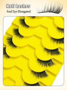 Asiteo Eid Al-Fitr 9 Paar Halbwimpern Natürlicher Look Katzenaugen Falsche Wimpern Manga Wimpern Natürliche Klare Band Wimpern Kurz Weich 3D Faux Nerz Wimpern Verwischt Flauschig Faux Nerz Wimpern Wimpernverlängerungswerkzeug Streifen Wimpern, Wimpern, Wimpern, Falsche Wimpern - Schwarz - Übersicht 5