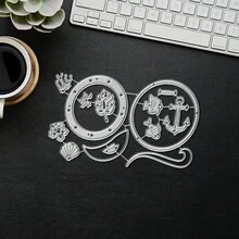 创意圆形和鱼形模具，DIY剪贴簿相册和压花模板，贺卡制作工具，卡片纸切割工艺品，礼品卡制作模板模切。 - 銀色 - 查看 8