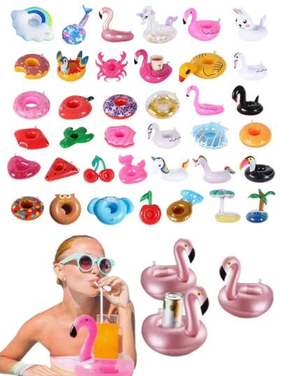 1/3/5/10 piezas Portavasos inflables, Portavasos flotantes de piscina de formas múltiples, Accesorios para bañera, Estantes de bebida inflables, Flotadores de bebida de flamenco, Posavasos de animal lindo reutilizables, Portavasos de piscina, Adecuado para fiestas de piscina de verano, bodas, despedidas de soltero, vacaciones en la playa - ¡Agrega diversión y estilo a tus fiestas de piscina y viajes a la playa! (Portavasos inflable con forma de flamenco)