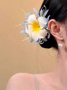 1个精致甜美浪漫雏菊仿真花发夹，适合海滩度假 - 彩色 - 查看 6