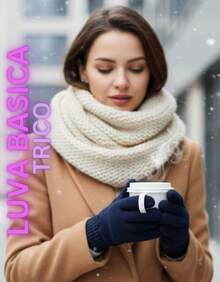 Lilas Inova Unisex Thick Wool Glove Autumn Winter High Quality - Navy Blue - View 6