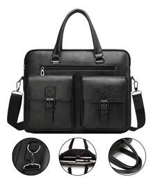 Men Briefcase - 黑色 - 查看 2