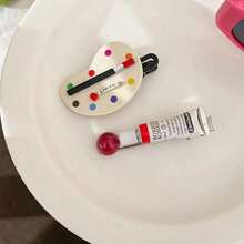 2pcs Cute Artificial Art Watercolor Pigment ,Mini Hair Claw Clips  Bb Clip Side Bangs Clip Headpiece Hairpin - 2 cái màu xanh lá cây - Xem 8