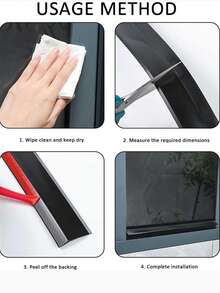 1pc Self-Adhesive Window Rain Guard, Outdoor Wind And Rain Barrier, Sliding Window Waterproof Strip, Exterior Window Sill Plastic Isolation Board, Bathroom Decor, Trimmable - Multicolor - View 7