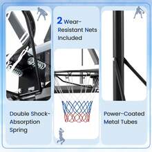 COSTWAY Basketball Hoop Outdoor System W/ 45 Inch Shatterproof PC Backboard, 4.1-10 FT Height Adjustable Basketball Goal,Black - A - View 8