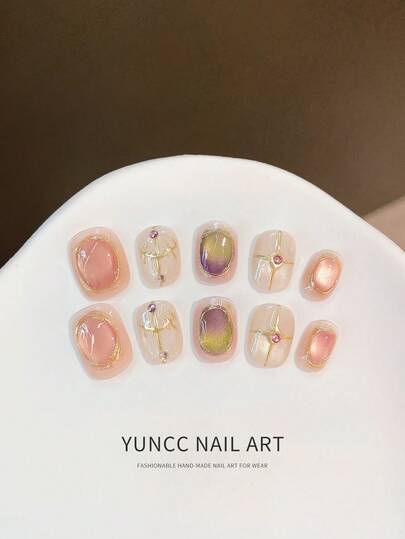 10 móng tay giả thủ công, móng dán, chủ đề thần thoại Hy Lạp, quà tặng ngày Valentine, móng tay mùa xuân và mùa hè, móng tròn, móng mùa xuân, móng dán, móng dán ngắn, móng giả, móng ngắn, móng dán acrylic, móng dán thủ công, có thể tháo rời và tái sử dụng.