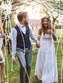 1 pieza Confeti para lanzar a mano en bodas /Cinta blanca/Adecuado para bodas, despedidas de soltero, cumpleaños, graduaciones, celebraciones de fiestas - multicolor - Ver 5