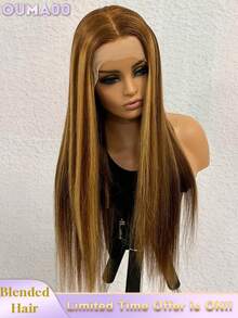 200% Ultra High Density Sleek Straight Wig - 13x6 13x4 HD Lace Front Virgin Human Blended Hair, Pre-Plucked Glueless Frontal Wig For Women, Ultra Full Silky Style & Natural Look, No Glue & Ready To Wear - SP4/27 - View 2