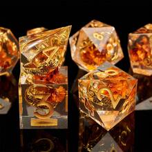 High-End RPG Inspired Sharp-Edged Polyhedral Dice Set, Suitable For Role-Playing Games - Orange - View 4