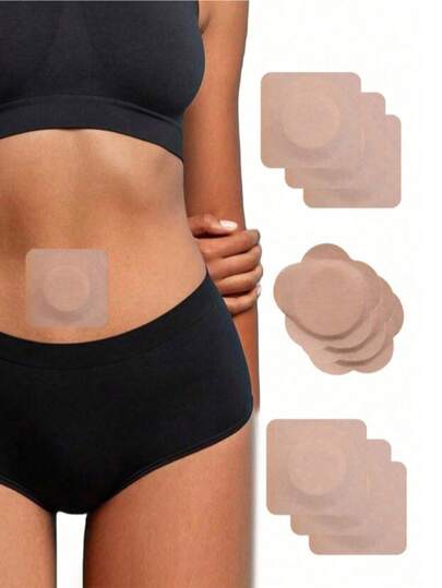 50/100 parches de aceite de ricino, convenientes, cómodos, parches absorbentes fáciles de llevar, adecuados para todas las personas, parches autoadhesivos para el vientre para uso diario, uso doméstico, uso en viajes, aceite no incluido