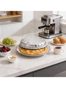 45片装铝箔保温盖 - 铝箔盖，厨房保鲜隔热膜盖，适用于碗、盘、碟 - 保温保鲜，防虫防尘，轻便防护盖，优质铝箔纸 - 銀色 - 查看 6