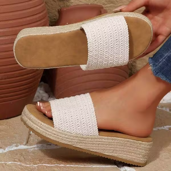Womens Wedges Heels Sandals For Women Platform Slides Slippers Comfortable Espadrilles Summer Shoes Casual Open Toe Platform Sandals Outdoor Beach Walking Travel