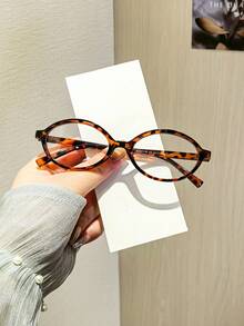 1pc Women's Casual Retro Small Frame Oval Fashion Glasses, Suitable For Daily Reading, Outfit Matching And Commuting - Multicolor - View 15