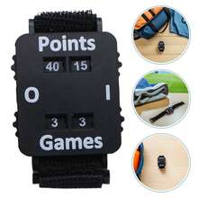 Reloj Contador de Puntuación Deportivo Portátil con Pulsera Ajustable Negra para Cricket, Tenis y Pádel, Marcador Manual Resistente para Seguimiento Preciso en Partidos al Aire - Negro - Ver 9