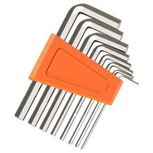 Juego de 8 piezas de llaves hexagonales métricas/imperiales, juego de herramientas en forma de L de brazo corto, tamaño de bolsillo portátil - Ver 5