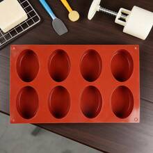 1pc Brown 8-Connected Soap Box Silicone Mold, Handmade Aromatherapy Soap, Plaster, Candles, Easy Demolding, Reusable Silicone Mold. - Brown - 8-cavity Soap Mold - View 4