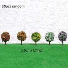 30pcs Scale Model Ball-Shaped Flower Model Trees Mixed Tree Model Landscape Train Layout Garden Scenery Miniature - As Photos - View 13