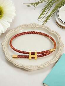 1pc H-Shaped Buckle Rope Elegant Adjustable Bracelet, Suitable For Women's Daily Wear And Gift - Pull-out Strap - View 22