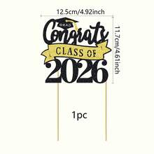 1pc "Congratulations To The Class Of 2025" Cake Topper, Graduation Cake Decoration, Congratulations Graduation Party Decor - Multicolor - View 7