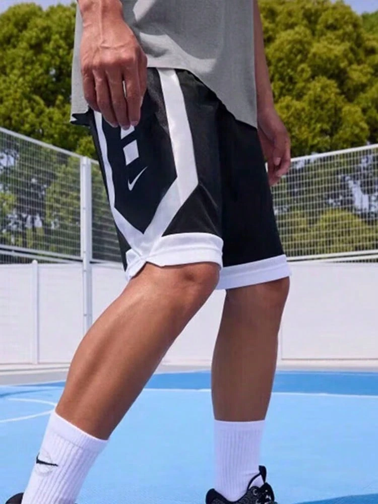 Nike Dri-Fit 繫帶中腰寬鬆直筒休閒短褲 男款 - 黑色 - 查看 1