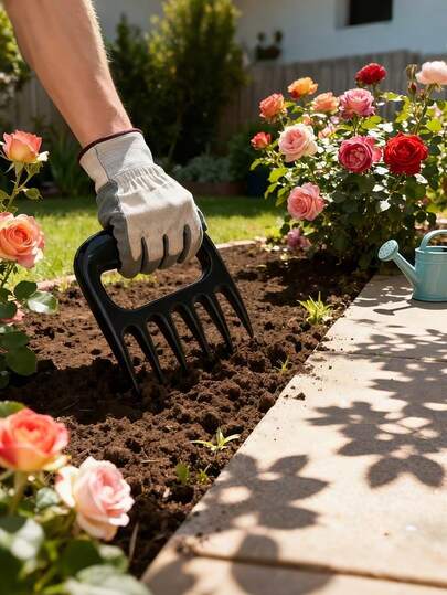 6-Tine Rake, Gardening Hand Cultivator, Suitable For Transplanting, Loosening Soil, Weeding And Tilling, Beach Magic Wand Tool, Ideal For Small-Scale Gardening And Planting