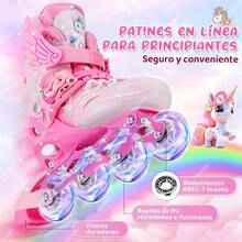 Patines De  Ruedas Ajustable Para Niñas Con Luz Led - M - Ver 4