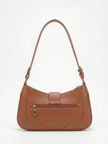Minimalist Old Money Style Shoulder Bag With Retro Buckle - Lạc đà - Xem 2