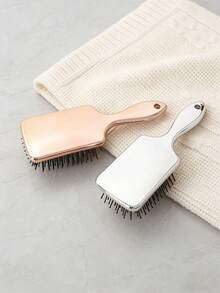 1 chiếc lược đệm khí màu vàng hồng, lược tạo kiểu tóc bồng bềnh, mượt mà, uốn xoăn, lược massage chống tĩnh điện dùng được cả khi khô và ướt trong gia đình. - Lược đệm khí - Xem 7